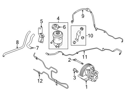 2013 Kia Sorento P/S Pump & Hoses, Steering Gear & Linkage Hose-Return Diagram for 575622P000