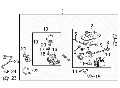 2021 Lexus GX460 ABS Components Cylinder Sub-Assembly, B Diagram for 47025-60730