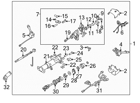 2006 Pontiac Grand Prix Steering Column, Steering Wheel & Trim, Shaft & Internal Components, Shroud, Switches & Levers Combo Switch Diagram for 25804854