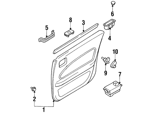 1996 Nissan Maxima Switches Weatherstrip-Rear Door Inside, LH Diagram for 82835-40U00