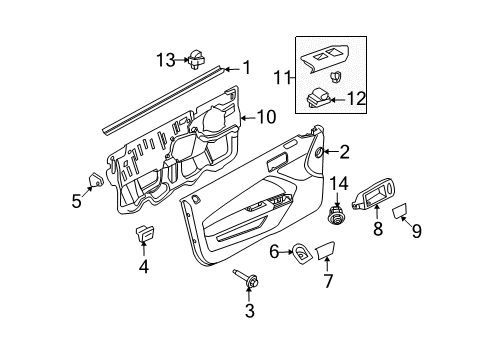 2011 Ford Mustang Interior Trim - Door Insulation Diagram for AR3Z-63237A04-A