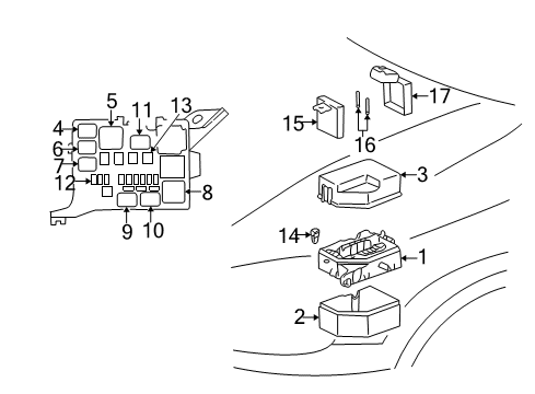 2002 Toyota Echo Powertrain Control ECM Diagram for 89661-52270