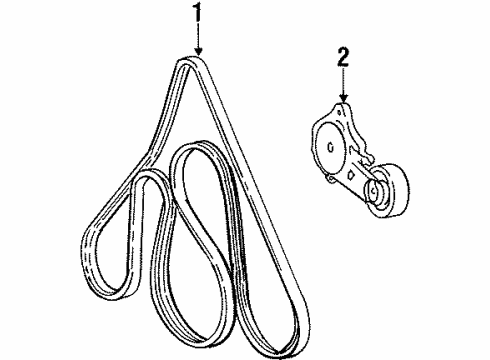 1989 Mercury Cougar Belts & Pulleys Serpentine Belt Diagram for E9SZ8620E