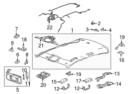 2015 Cadillac CTS Interior Trim - Roof Mount Bracket Diagram for 22803141