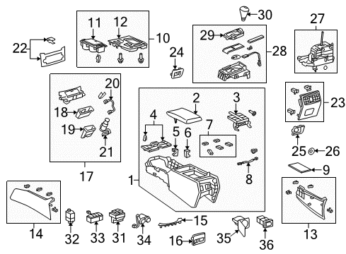 2012 Lexus LS600h Traction Control Components Panel Sub-Assy, Console, Upper Diagram for 58804-50320-B0