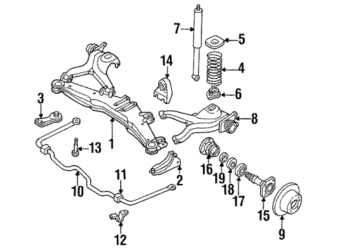 1986 Nissan 200SX Rear Brakes Bracket Member Diagram for 55450-21F00