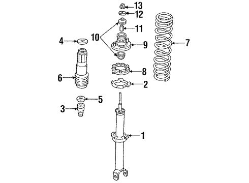 1997 Honda Accord Shocks & Components - Rear Shock Absorber Unit, Rear Diagram for 52611-SV7-A02