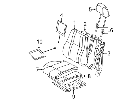 2006 Jeep Commander Heated Seats Seat Cushion Foam Diagram for 5183646AA