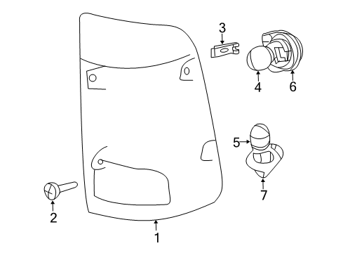 2021 Ram 1500 Classic Bulbs Clip-Tail Lamp Diagram for 68061648AA