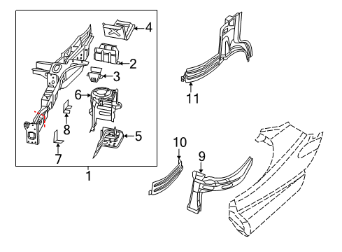 2018 Ram ProMaster 2500 Structural Components & Rails Bracket-Brake Sensor Wire Diagram for 68166919AA