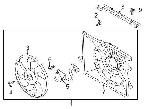 2018 Hyundai Santa Fe Sport Cooling System, Radiator, Water Pump, Cooling Fan Dam-Air Diagram for 29150-2W000