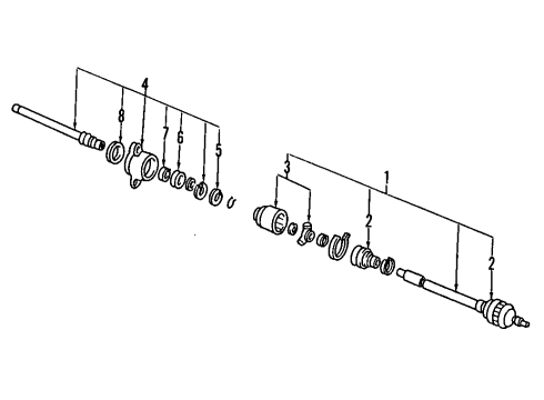 1997 Acura TL Front Axle Shafts & Joints, Drive Axles Joint, Inboard Diagram for 44310-SW5-300