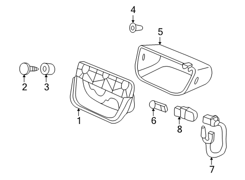 1999 Honda CR-V Bulbs Lamp Unit Diagram for 34272-S10-A01