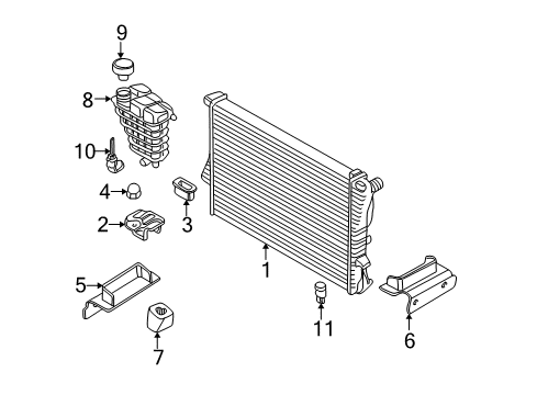 2003 BMW Z8 Radiator & Components Bracket, Radiator Upper Part Diagram for 17102229519