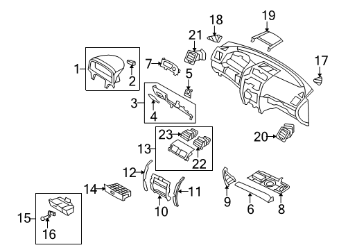 2009 Kia Borrego Cluster & Switches, Instrument Panel GARNISH Assembly-Crash Pad L Diagram for 847842J000OX