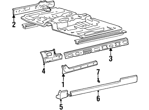 1997 Hyundai Accent Rocker Panel Moulding-Side Sill Front, LH Diagram for 87751-22500