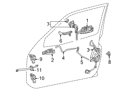 1996 Toyota RAV4 Back Door Lock Assembly Diagram for 69040-42061