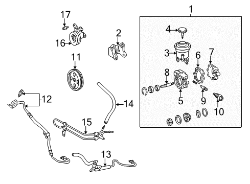 1995 Toyota Tacoma P/S Pump & Hoses, Steering Gear & Linkage Valve Assembly Union Diagram for 44308-32141