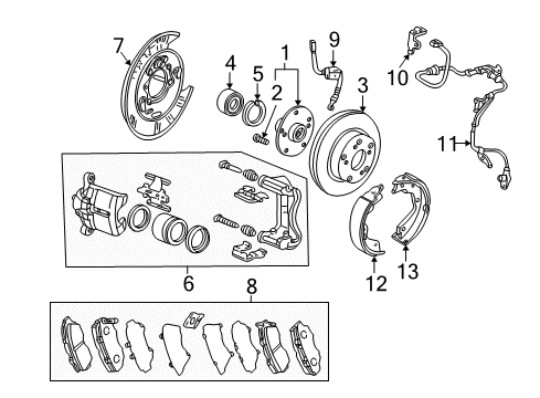 2002 Acura MDX Brake Components Front Pad Set (64MM, Diagram for 45022-S3V-A01