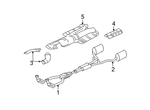 2003 Lincoln LS Exhaust Components Extension Diagram for 2W4Z-5202-AA