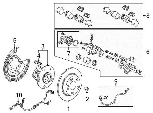 2019 Honda CR-V Brake Components Hose Set, Left Rear Brake Diagram for 01468-TNY-E00