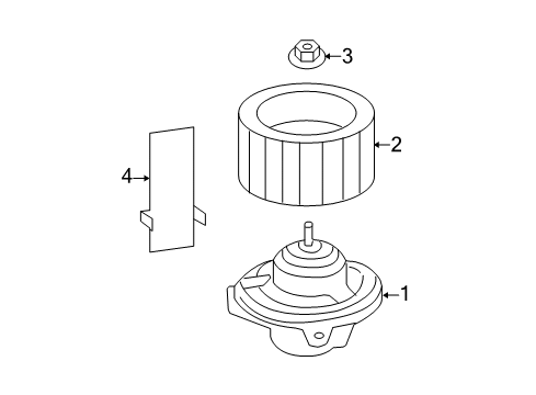 2005 Chevrolet Equinox Blower Motor & Fan Impeller Nut Diagram for 22664695