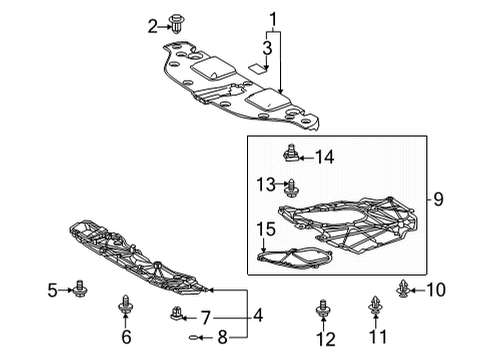 2022 Lexus NX250 Splash Shields PLATE, RADIATOR UPR Diagram for 16681-25040