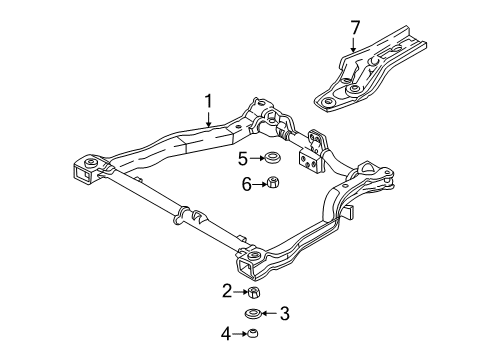 2000 Hyundai Accent Suspension Mounting - Front Stay RH Diagram for 62490-25000