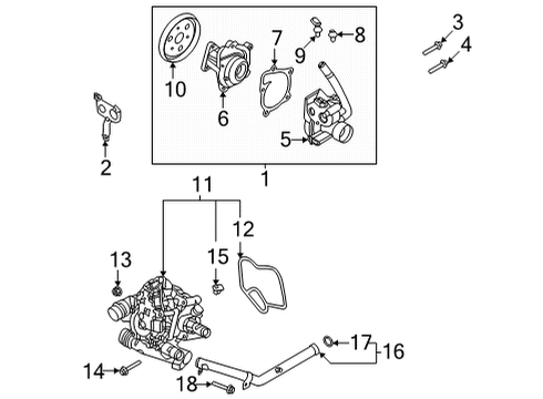 2022 Hyundai Santa Fe Water Pump Bolt-HEXAGON Head Diagram for 1170306183