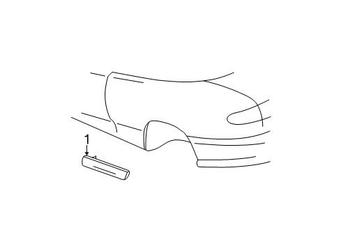 2000 Pontiac Sunfire Exterior Trim - Quarter Panel Molding Asm-Quarter Panel Center Front *Slvr Ultra Diagram for 22616025