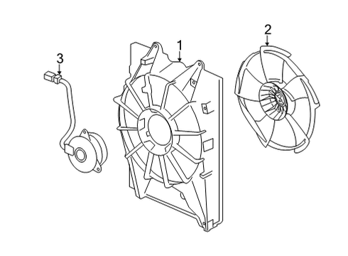 2022 Acura MDX Cooling Fan Shroud Complete Diagram for 19015-61A-A01