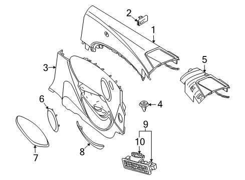 2007 BMW 650i Interior Trim - Quarter Panels Lateral Trim Panel Top Rear Left Diagram for 51439150957