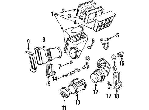 1995 BMW 325i Powertrain Control Crankshaft Position Sensor Diagram for 12141726065