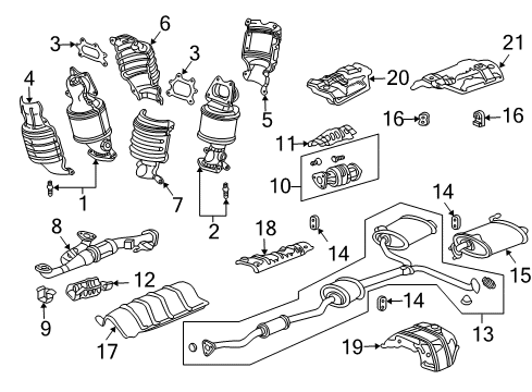 2006 Honda Accord Exhaust Manifold Plate, Floor Heat Baffle Diagram for 74601-SDR-A00