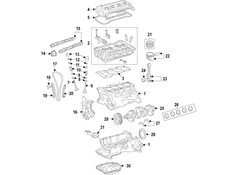 2018 Hyundai Kona Engine Parts, Mounts, Cylinder Head & Valves, Camshaft & Timing, Oil Pan, Oil Pump, Crankshaft & Bearings, Pistons, Rings & Bearings, Variable Valve Timing Cover Assembly-Timing Ch Diagram for 213502B800