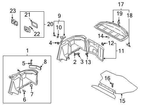2004 Mitsubishi Eclipse Interior Trim - Rear Body Clip Diagram for MU470013