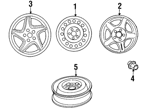 1995 Dodge Avenger Wheels Wheel Disc Diagram for MR712105