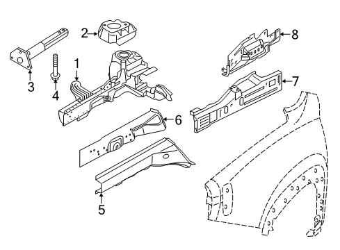 2019 Fiat 500X Rails & Components Screw-HEXAGON FLANGE Head Diagram for 68329897AA