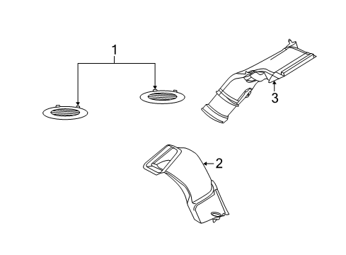 2015 Ford Explorer Ducts Louver Diagram for BB5Z-19893-CA