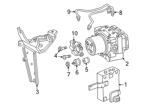 1998 Acura RL Hydraulic System Bracket, Modulator Diagram for 57115-SZ3-G02
