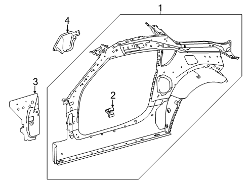 2020 Toyota GR Supra Uniside Inner Uniside Diagram for 61014-WAA01