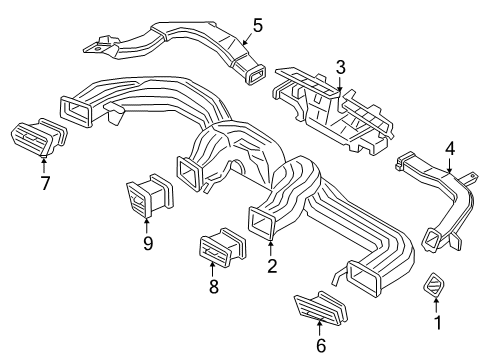 2019 Hyundai Veloster Ducts Duct Assembly-Center Air Ventilator, RH Diagram for 97420-J3000