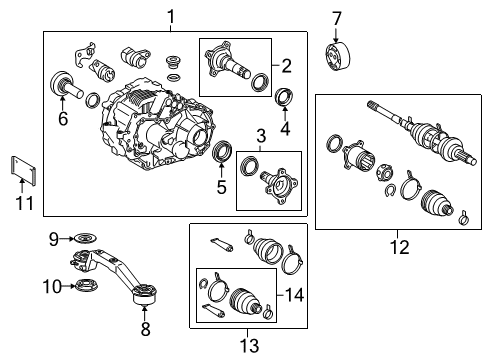 2016 Lexus RX450h Axle & Differential - Rear Motor Assembly, Rear Tract Diagram for G1050-48020
