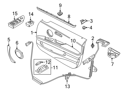 2011 BMW 335d Front Door Front Door-Window Switch Left Diagram for 61319217328