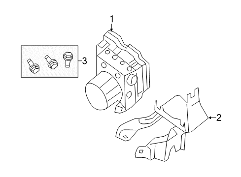 2018 Nissan Altima ABS Components Aniti Skid Actuator And Ecu Assembly Diagram for 47660-9HP0C