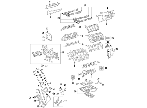 2016 Lexus LS460 Engine Parts, Mounts, Cylinder Head & Valves, Camshaft & Timing, Oil Pan, Oil Pump, Crankshaft & Bearings, Pistons, Rings & Bearings, Variable Valve Timing Pan Sub-Assy, Oil, NO.2 Diagram for 12102-38031