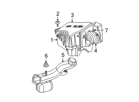 2007 Chrysler Pacifica Powertrain Control Air Cleaner Intake-Hose Duct Tube Diagram for 4861700AB