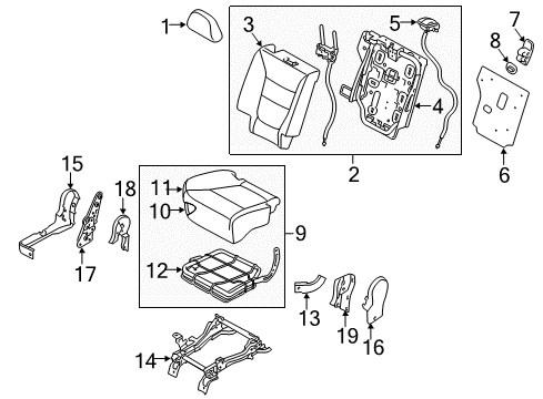 2011 Kia Sorento Second Row Seats Leg Assembly-2ND Seat, RH Diagram for 895021U300