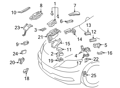 2009 Lexus LS600h Electrical Components Multiplex Network Front Lamp Computer Diagram for 89219-50051