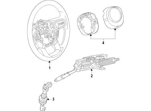 2022 Ram 1500 Steering Column, Steering Wheel & Trim, Shroud, Switches & Levers, Steering Gear & Linkage Steering Column Diagram for 6DZ79LC5AB